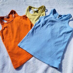 JHK Tank Tops Set of Three Orange Blue Yellow Size 5-6